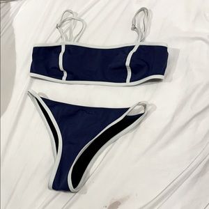 Solid & Striped Bikini Set